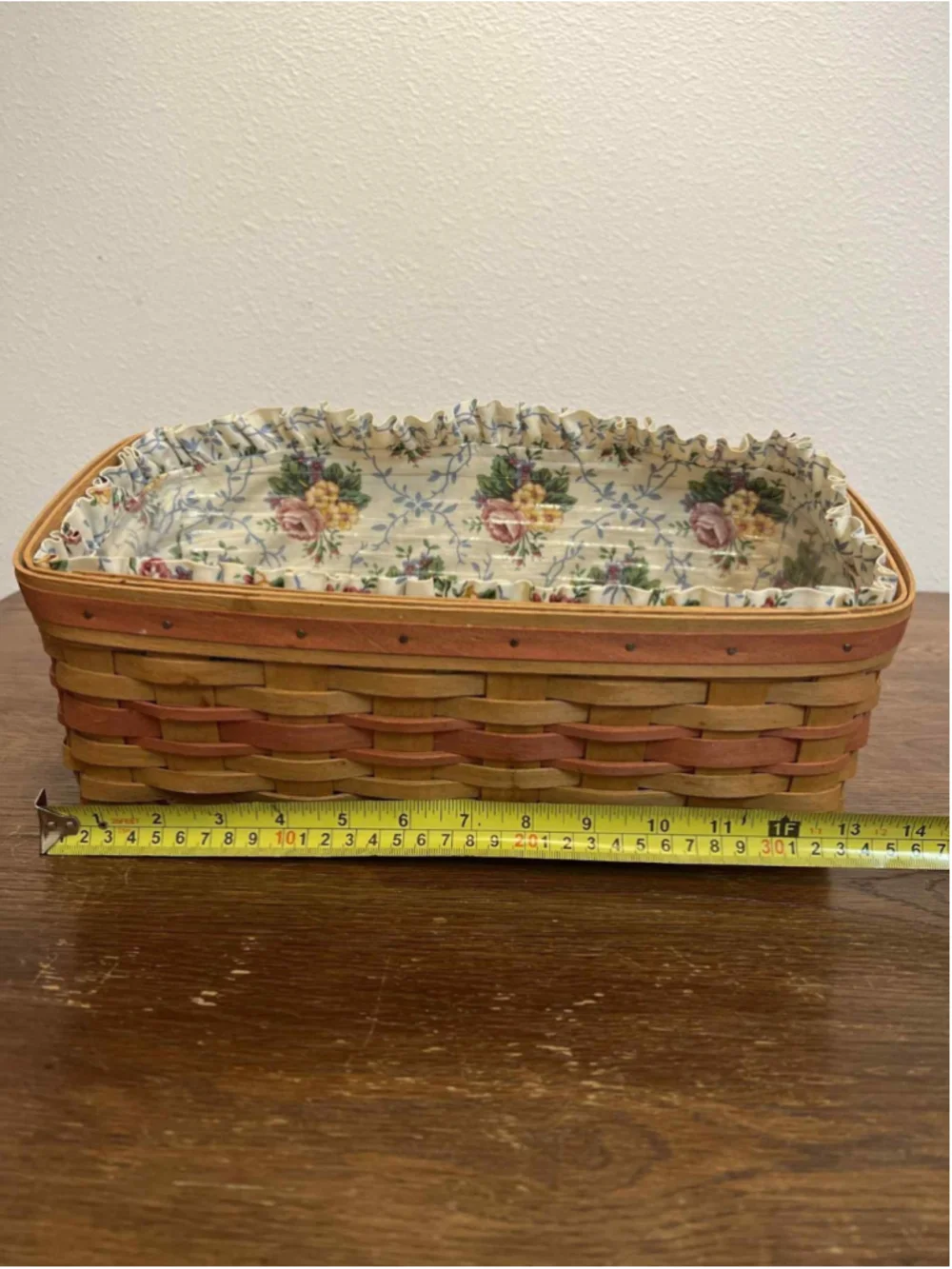 Longaberger Buffet Basket 1996 Signed w/ Liner & Protector Vintage Handwoven